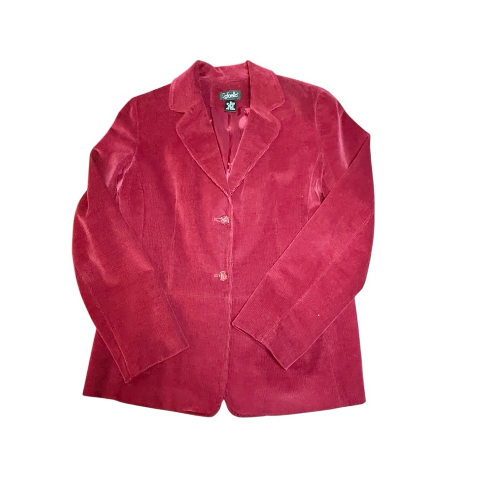 Rafaella Deep Red Wine‎ Corduroy Blazer Women's 12 Christmas Work Party 90s Y2K